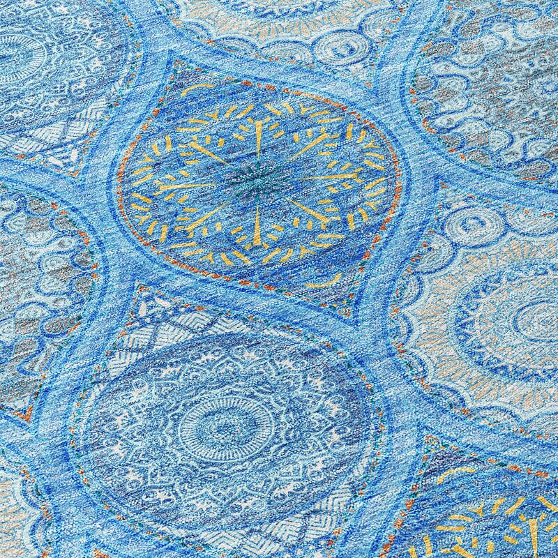 Machine Washable Indoor/ Outdoor Boho Mosaic Chantille Rug