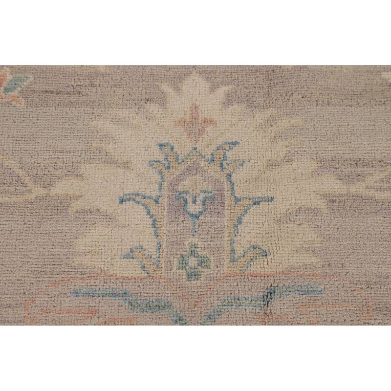 Earth Tone Transitional Oushak Area Rug Hand-Knotted Wool Carpet - 7'9" x 9'8"