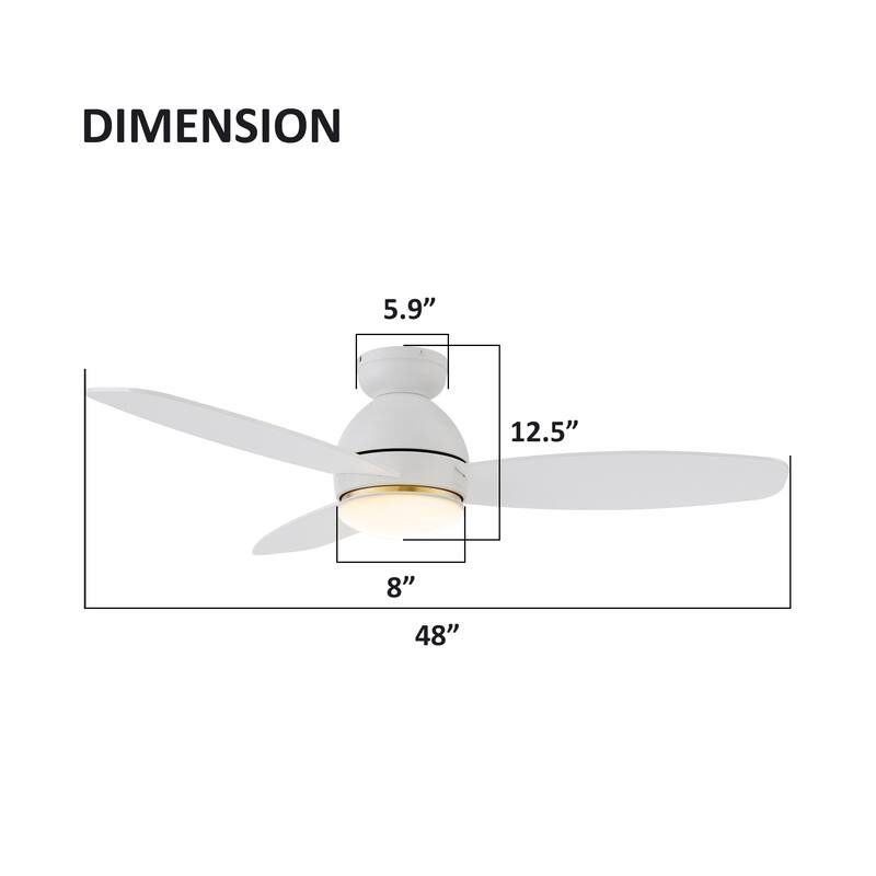 CARRO Quest 48" Smart Ceiling Fan with Light and Remote Control