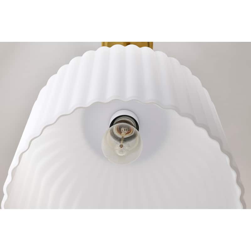 Solara Pendant Natural Brass Finish Frosted Ribbed Glass - Natural Brass
