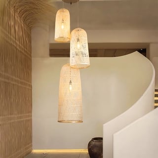 Three Lights Rattan Pendant Light