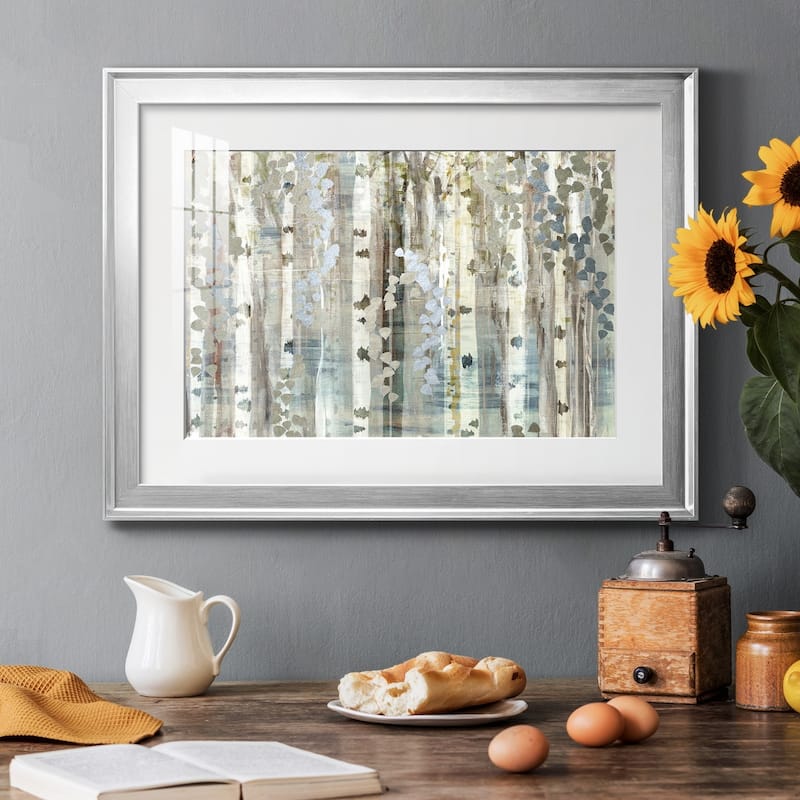 Birch Wood Meadow Premium Framed Print - Ready to Hang