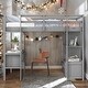 preview thumbnail 2 of 16, Full Size Multifunctional Loft Bed with Two Drawers, and Storage Shelves and Drawers,Elegant Children Bed