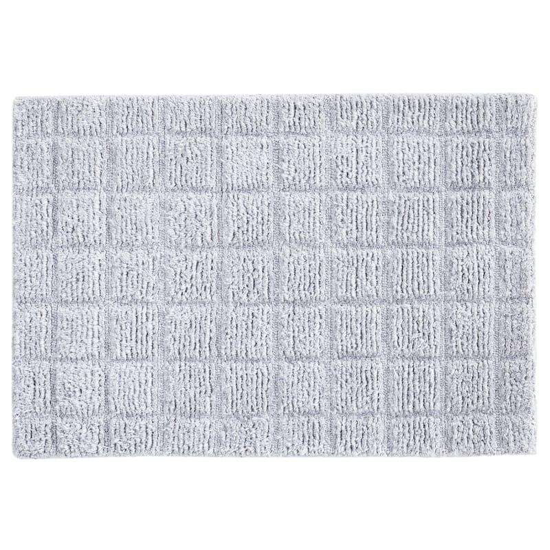 Terra by Obeetee Manhattan Squares Gray Rug - Cream/Onyx - 2' x 3'