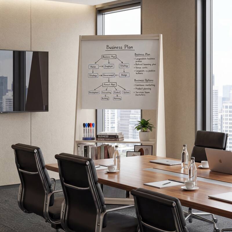 3-in-1 Mobile Whiteboard & Felt Bulletin Board on Wheels