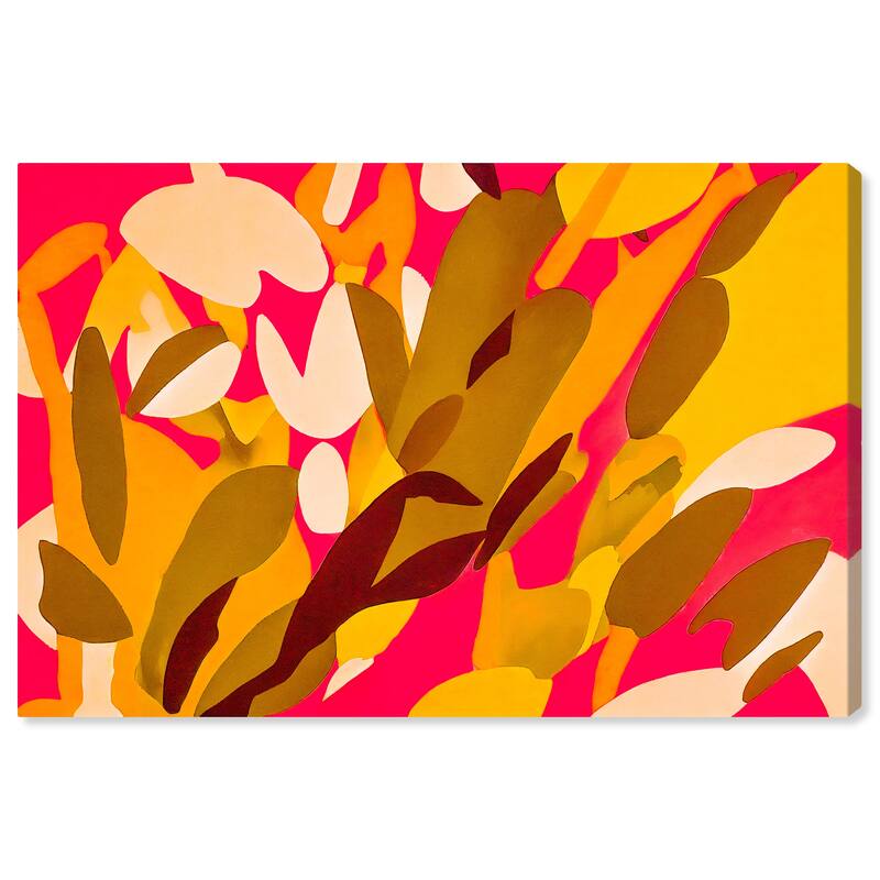 Wynwood Studio Canvas Abstract Summer Splash Sunset Yellow and Tropical Wall Art Canvas Print