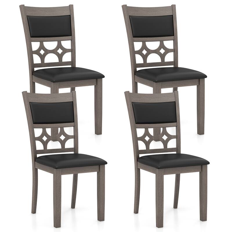 2/4PCS Wooden Dining Chairs Farmhouse Armless Upholstered Side Chairs - Set of 4