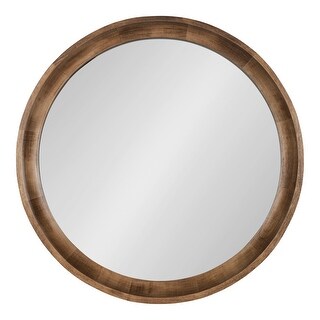 Kate and Laurel Colfax Round Wood Framed Wall Mirror - Natural