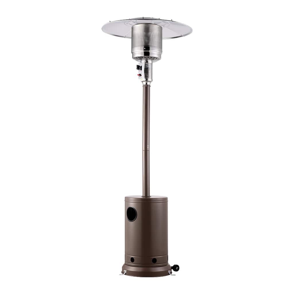 Stainless Steel Glass Flame Propane Heater with Wheels & 50,000 BTU - 32.01x32.01x87.40 in