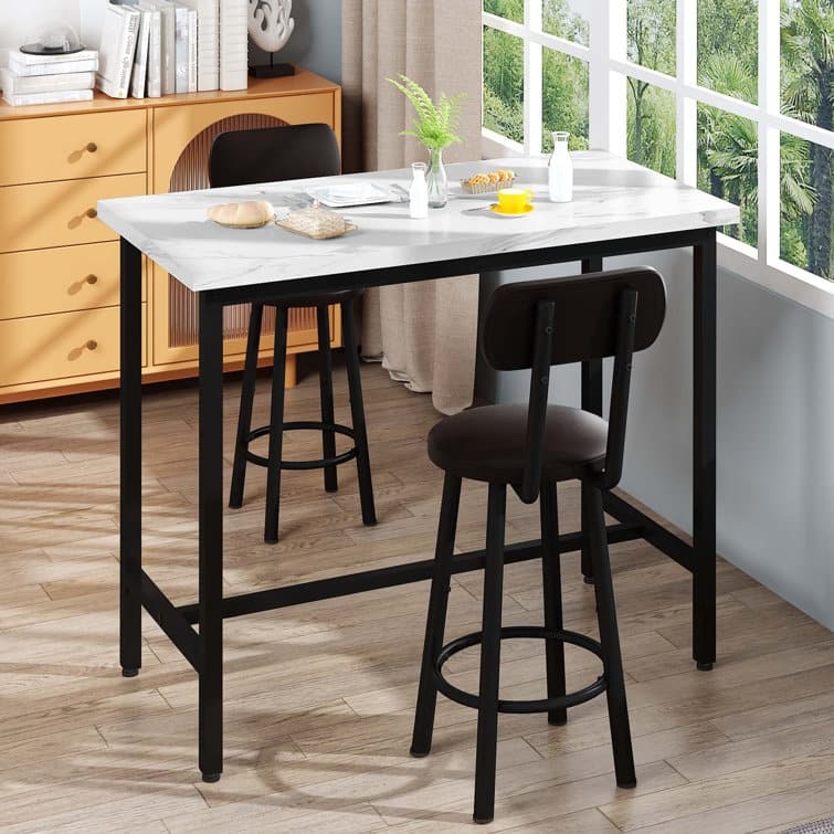 3-Piece Kitchen Table and Chairs, Suit for Dining Room, Living Room, Breakfast Nook, Space Saving Set for 2