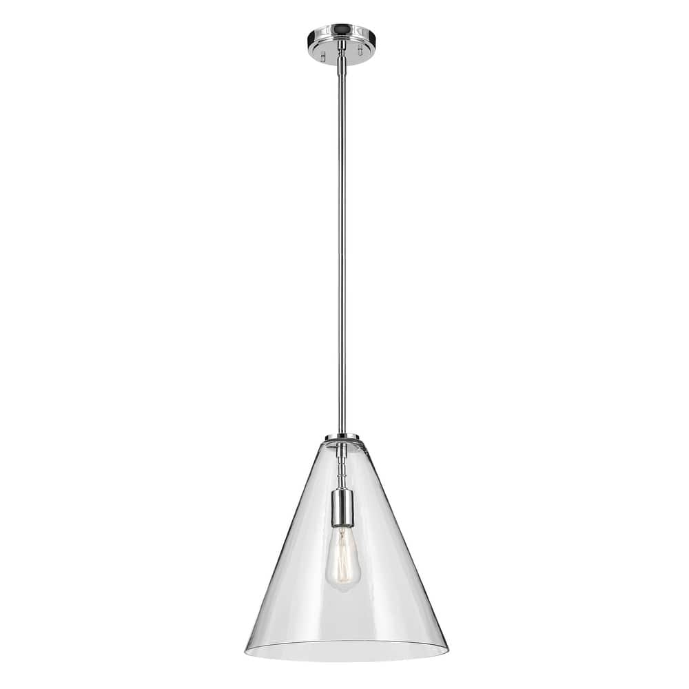 Kichler Lighting Everly 1-Light Cone Pendant Light with Clear Glass