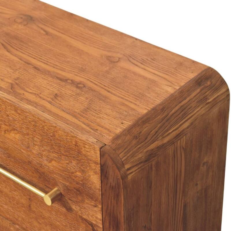 Artisan Furniture Solid Wood Oak line Four Drawer Chest ,Brown with 4-Drawers