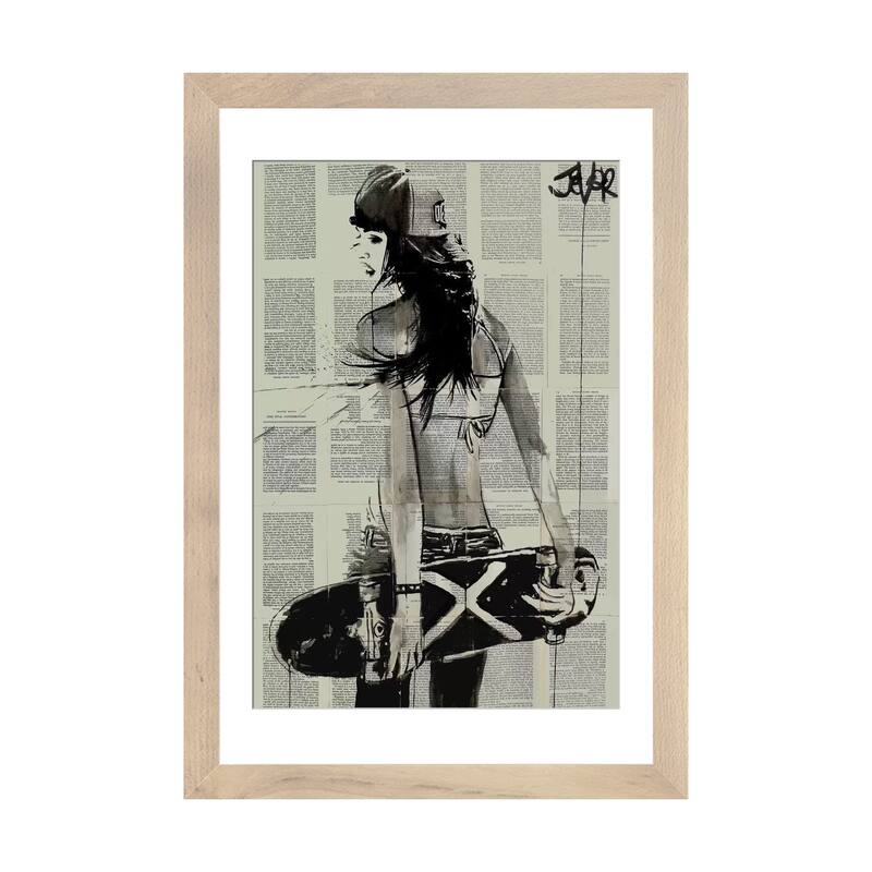 iCanvas "Sk8ter Gurl" by Loui Jover - Natural - 32x24x1