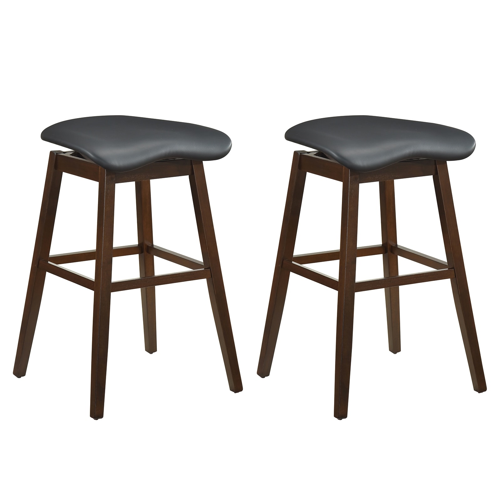 Gymax Set of 2 Swivel Bar Stools 31'' Bar Chairs w/ Padded Contoured