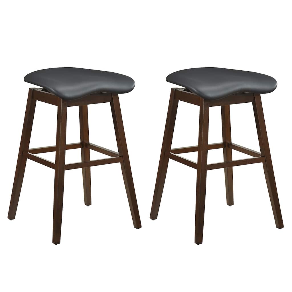 Gymax Set of 2 Swivel Bar Stools 31'' Bar Chairs w/ Padded Contoured
