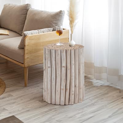Farmhouse Wood End Table