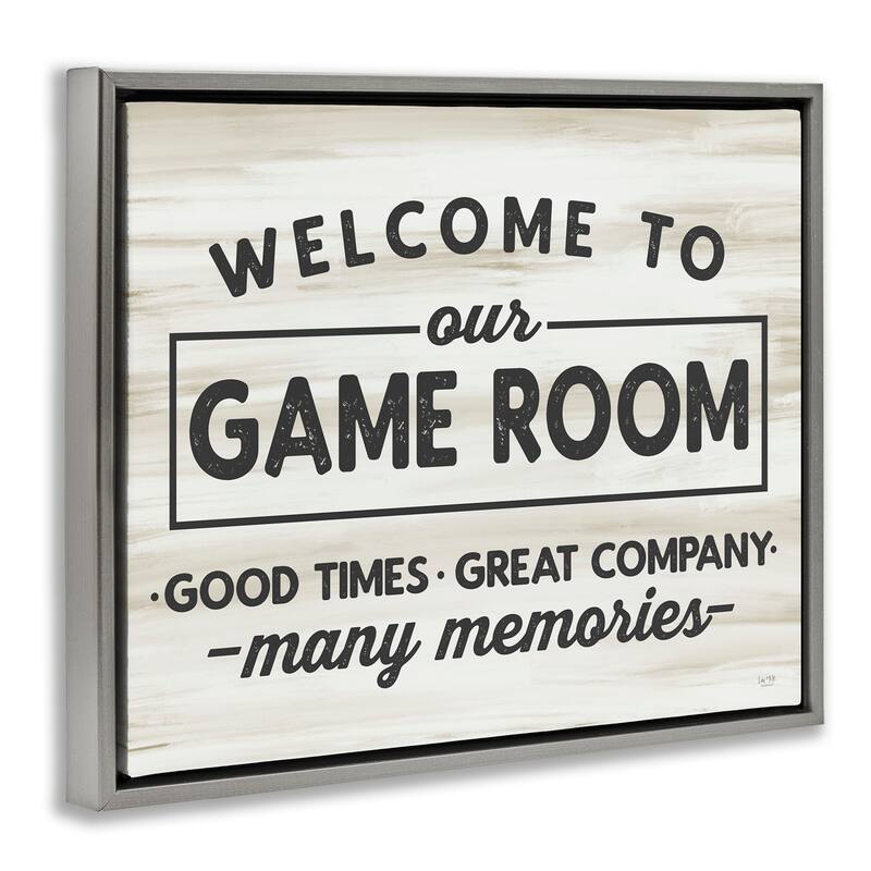 Stupell Welcome To Game Room Framed Floater Canvas Wall Art Design by Lux Me Designs