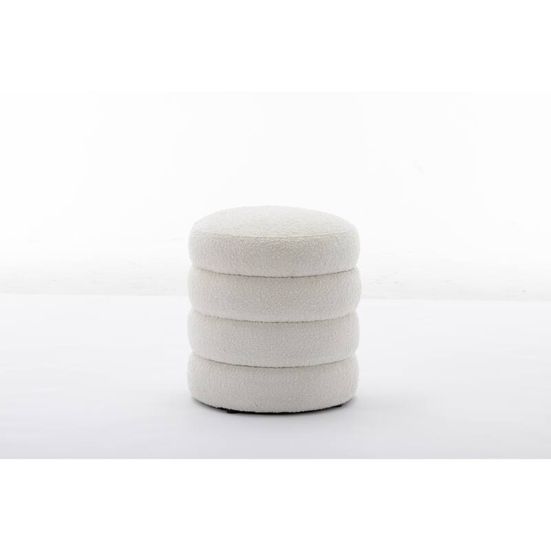 Velvet Round Footrest Ottoman