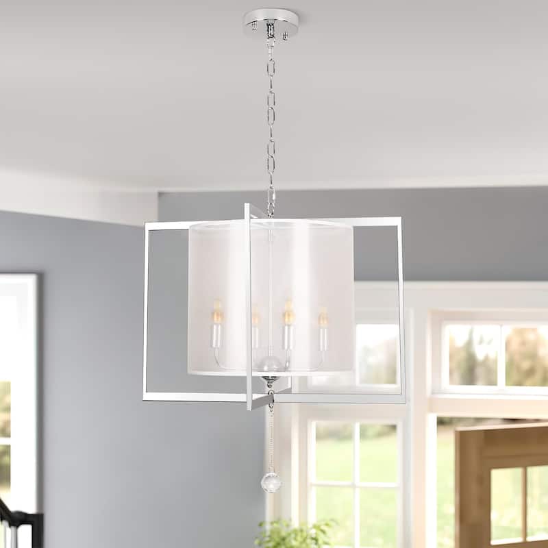4-light Geometric Pendant - Chrome