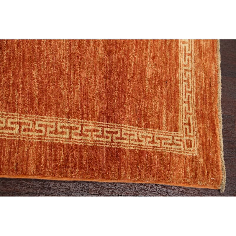 Orange Oriental Gabbeh Kashkoli Runner Rug Hand-knotted Wool Carpet - 2'7" x 9'0"