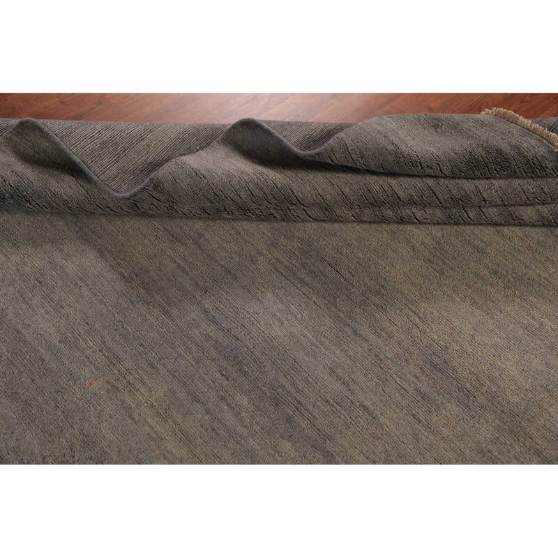 Gray & Beige Gabbeh Modern Area Rug Handmade Wool Carpet - 6'4" x 9'7"