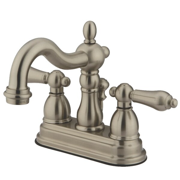 Kingston Brass KB160.ALB Heritage 1.2 GPM Centerset Bathroom Faucet with Pop-Up Drain Assembly and Metal Handles