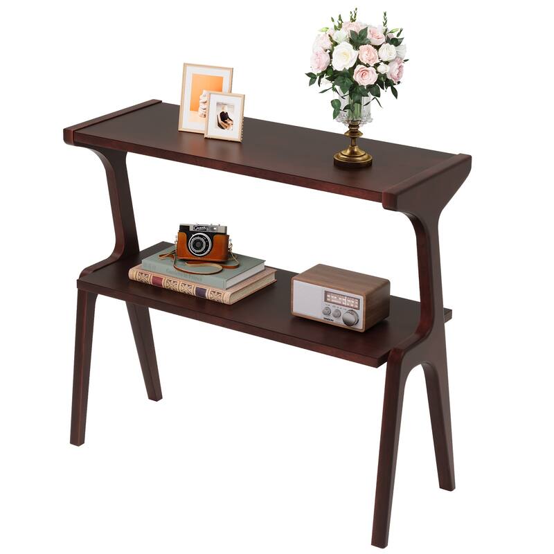 Modern SideTable with Storage Shelf, Sofa End Table with Solid Wood Legs, Bedside Table, Nightstand for Bedroom, Living Room