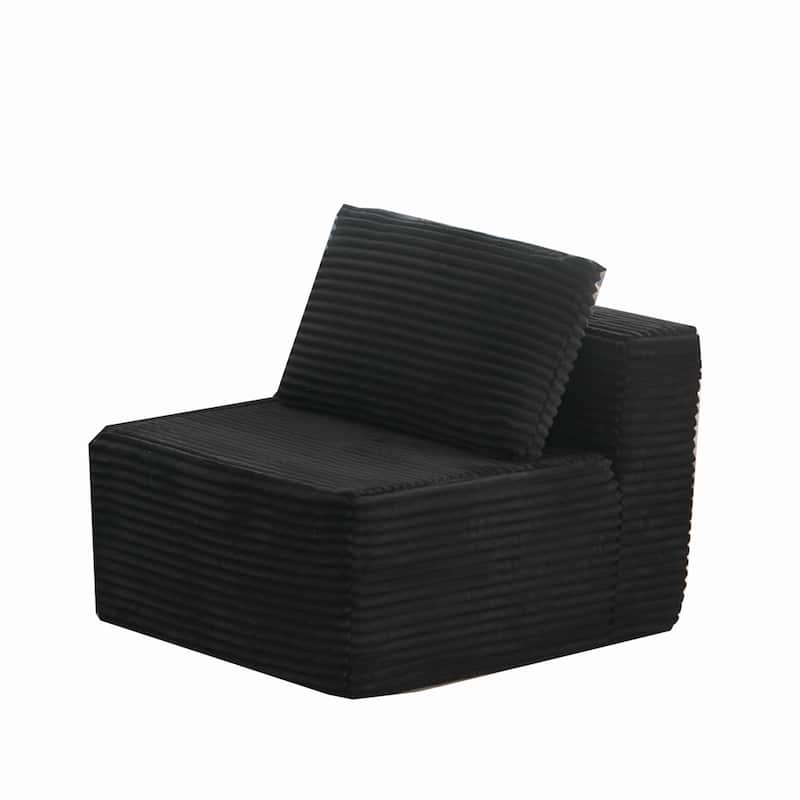 Modular Sectional Couches for Living Room, Single Seat (Black), Can extend an L-shaped sofa or transform it into a U-shaped sofa - Black