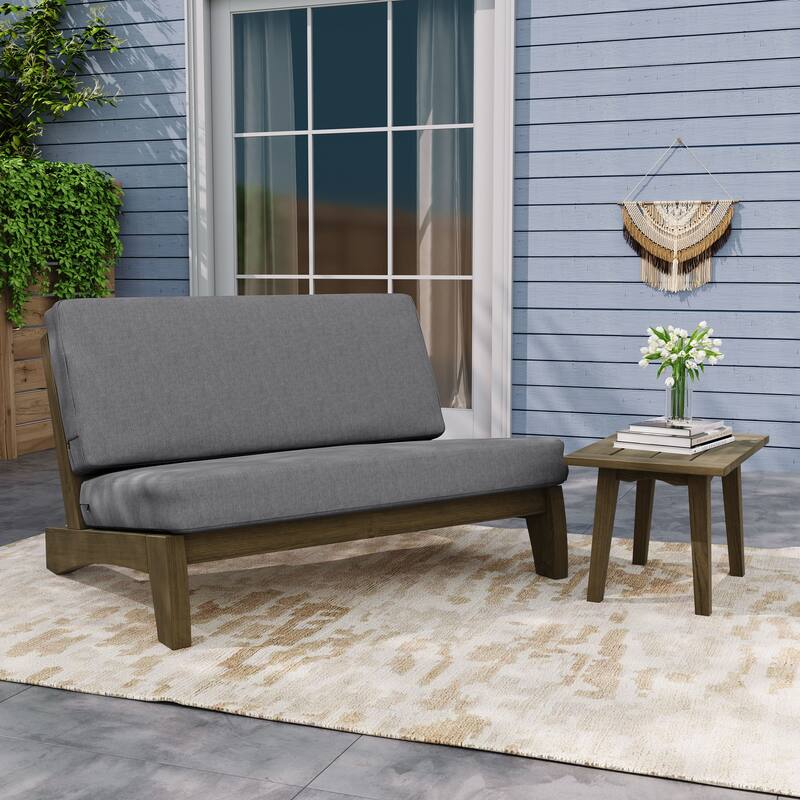 Outdoor Sectional Furniture Teak Conversation Set with Side Table