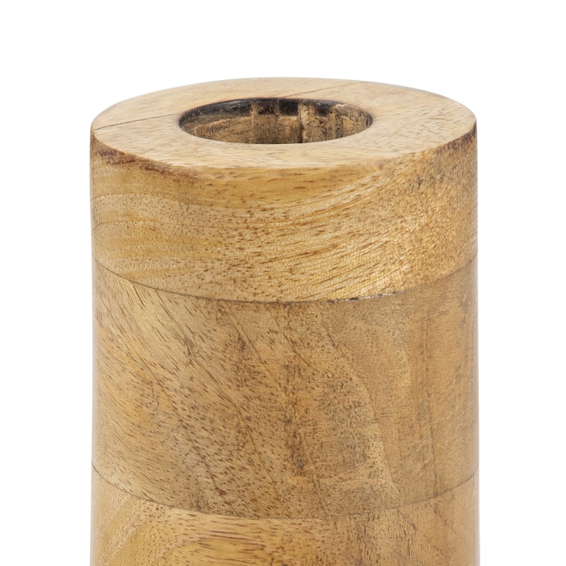 Sagebrook Home Modern Neutral Mango Wood Brown/Black Cylinder Tone Natural Vase