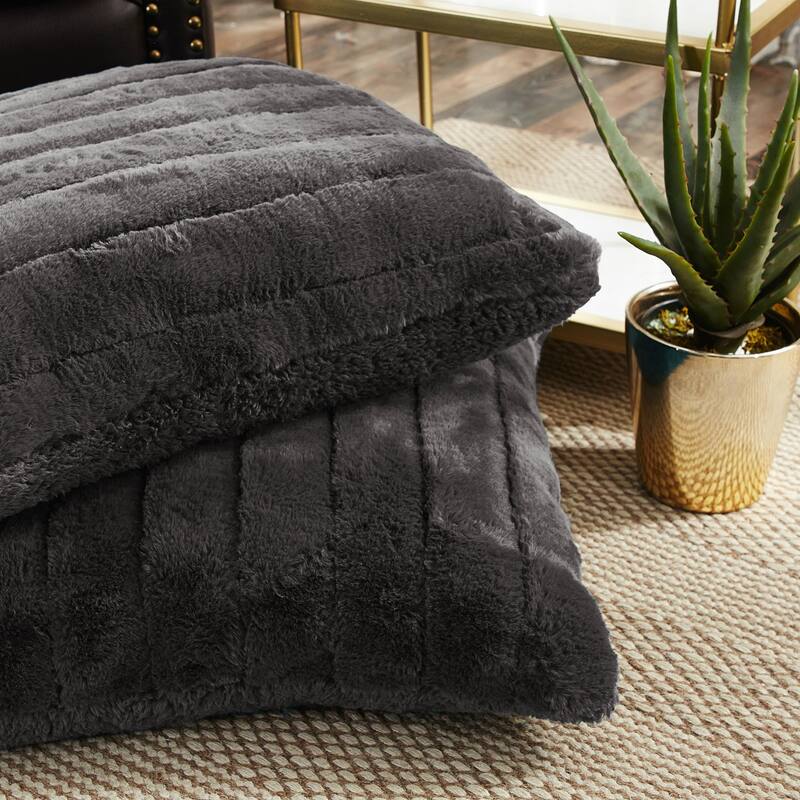 Serenta SuperMink Solid Color Throw Pillow Shell Cushion Cover Set