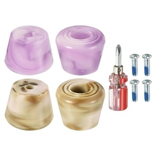 Roller Skate Toe Stops With Screwdriver Brake Stoppers Mixed Purple White 2 Pair Mixed Purple White