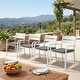 preview thumbnail 20 of 45, Outdoor Stackable Aluminum Dining Chair with Cushion (Set of 4)