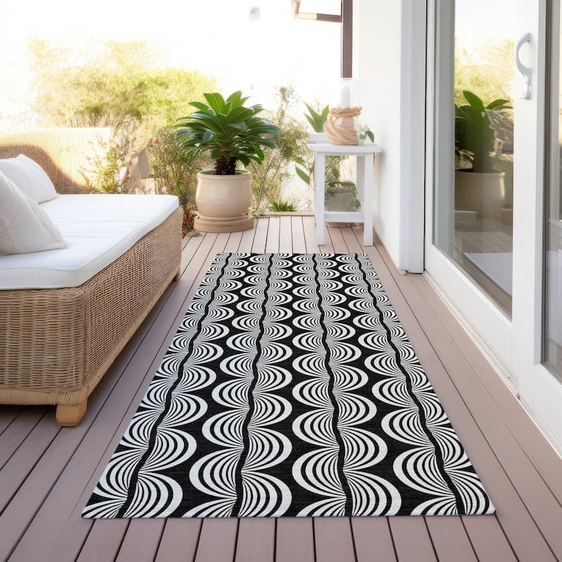 Machine Washable Indoor/ Outdoor Contemporary Chantille Rug