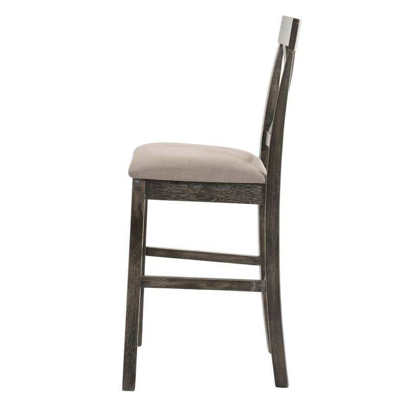 Tan and Weathered Grey Counter Height Stools with Cross Back (Set of 2)