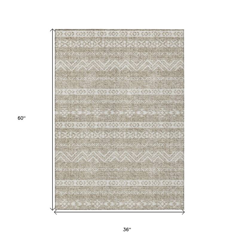 HomeRoots Southwestern Transitional Rectangle Outdoor Rug