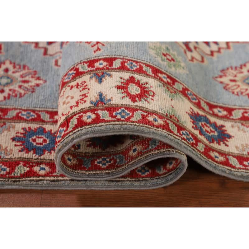 Blue Kazak Oriental Accent Rug Hand-Knotted Wool Carpet - 3'3"x 5'5"