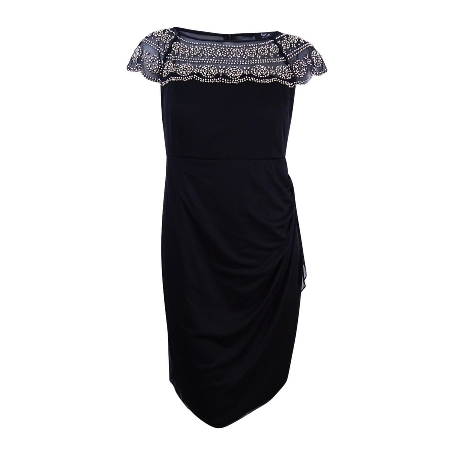 msk plus size beaded shift dress