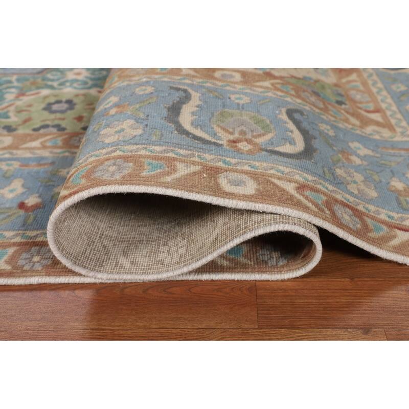 Over-Dyed Distressed Mashad Persian Vintage Wool Carpet - 9'8" x 12'7"