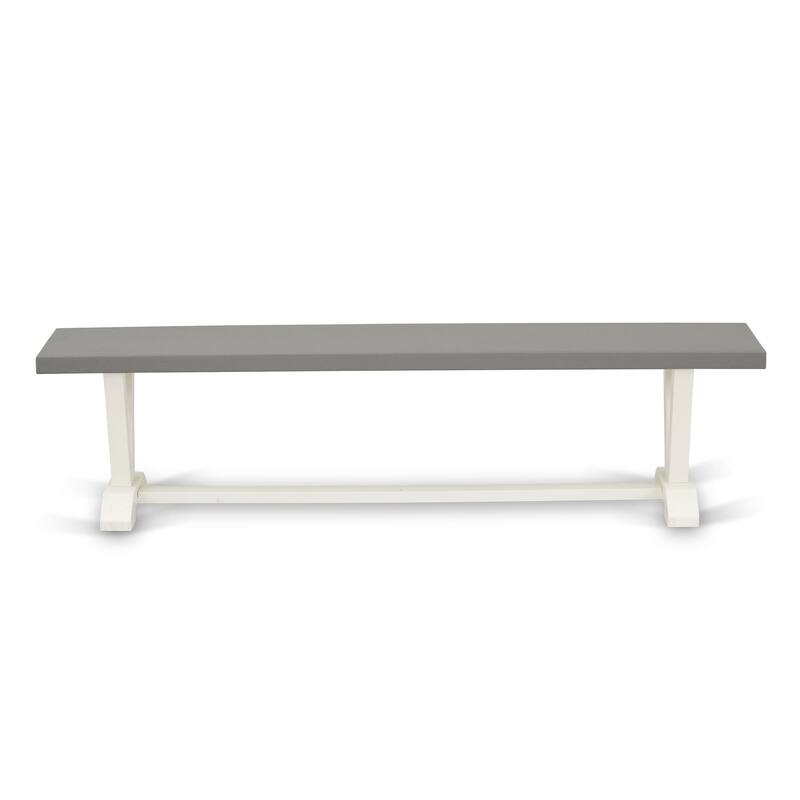 East West Furniture V-Style Modern Dining Room Bench with Wooden Seat, 72x15x18 Inch(Finish Options) - 72