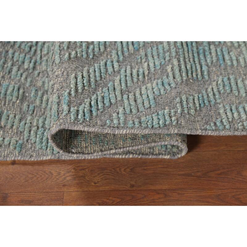 All-Over Abstract Moroccan Oriental Area Rug Hand-Knotted Wool Carpet - 4'10"x 7'10"