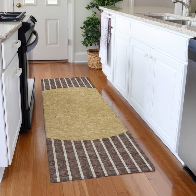 Premium Washable Super Soft Modern Zen Mayfield Rug - Brown - 2'3" x 7'6"