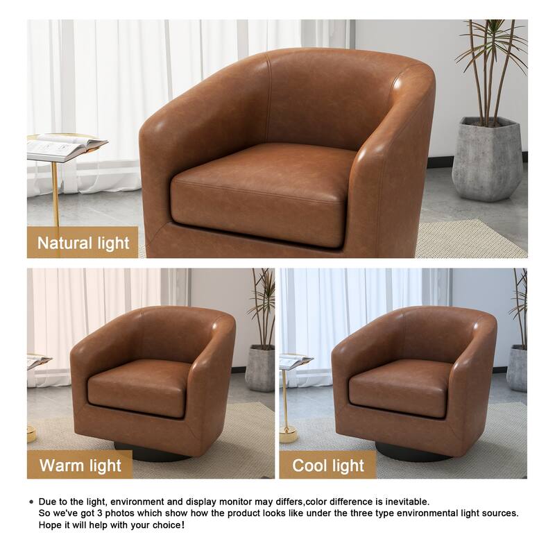 Modern 360°Swivel Accent Chairs Barrel Armchairs