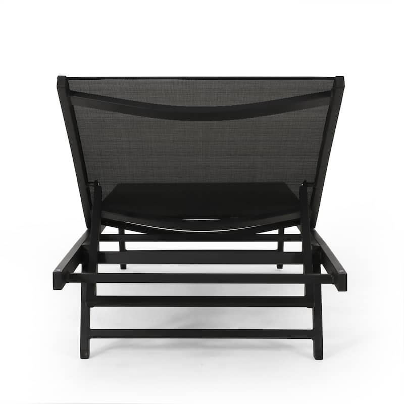 Salton Outdoor Aluminum Mesh-seat Chaise Lounge (Set of 4) by Christopher Knight Home