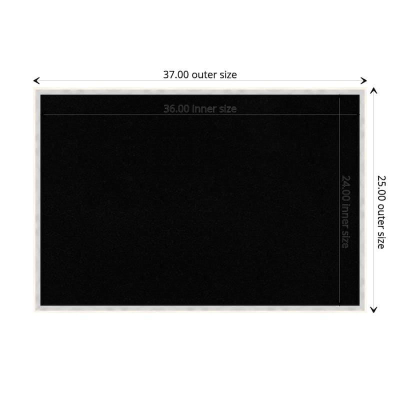 Paige Wood Framed Black Corkboard Bulletin Board - Paige White Silver - Board Size 36x24