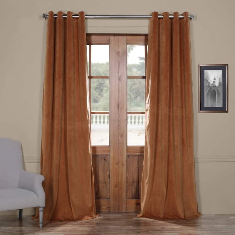 Exclusive Fabrics Signature Blackout Velvet Grommet Curtain (1 Panel)