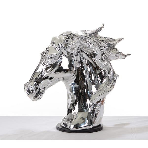 Modern Silver Color Horse Head Sculpture Modern Silver Color Horse Head Sculpture