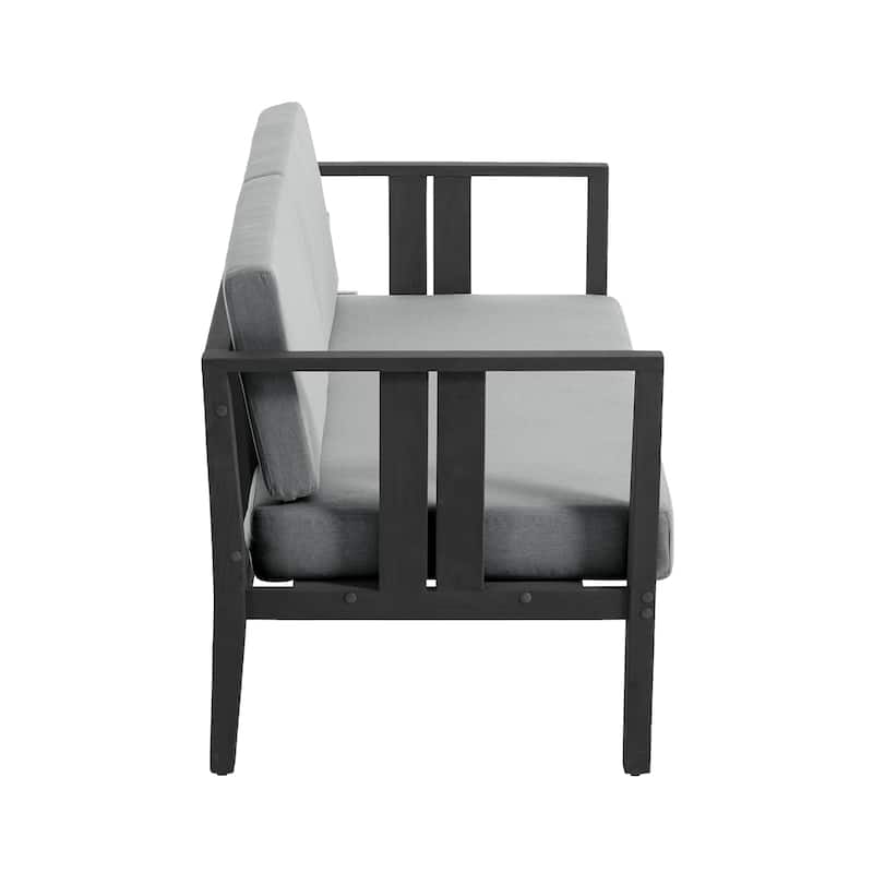 Outdoor Patio Wood Loveseat with Cushion