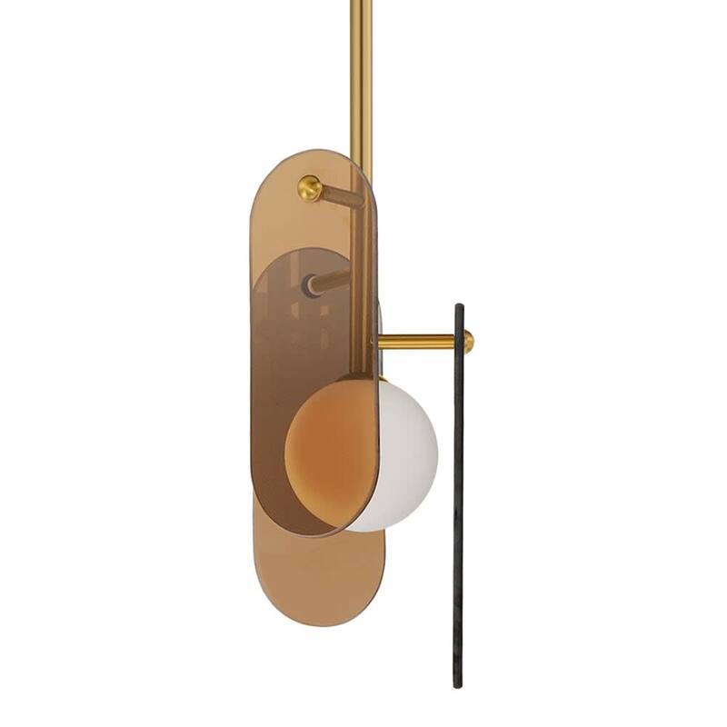 Studio M SM24812AM Megalith 7" Wide LED Abstract Mini Pendant - Natural Aged Brass