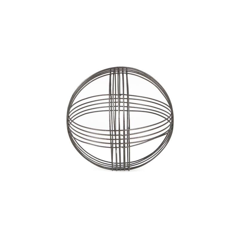 HomeRoots 8.5" Gray Metal Decorative Orb - 8.5' X '8.5' X '8.5